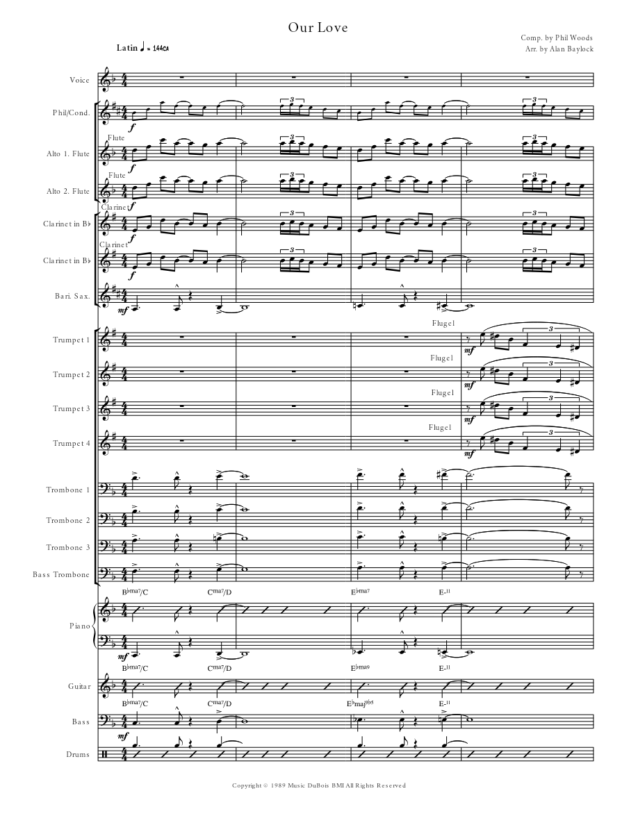 Our Love (A.Baylock) P.Woods 65 — Big Band sheet music arranged by Alan Baylock | Jazz Standard