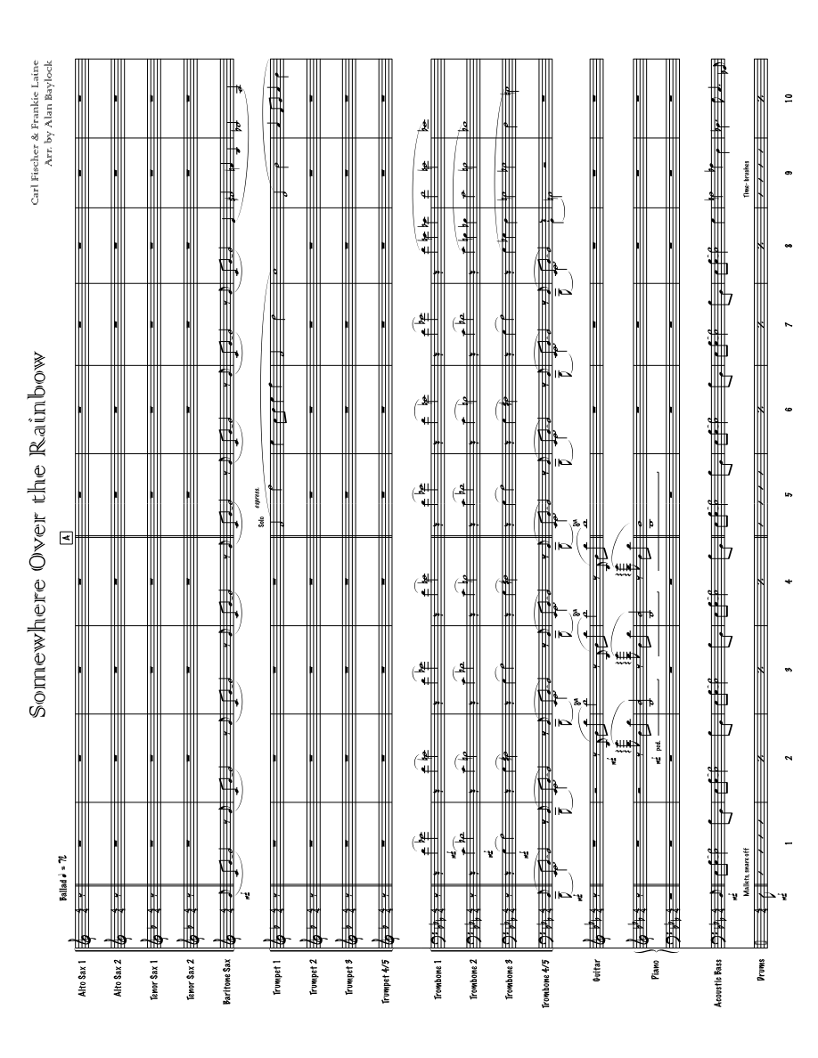 Over The Rainbow (A.Baylock) Ballad — Big Band sheet music arranged by Alan Baylock | Jazz Standard