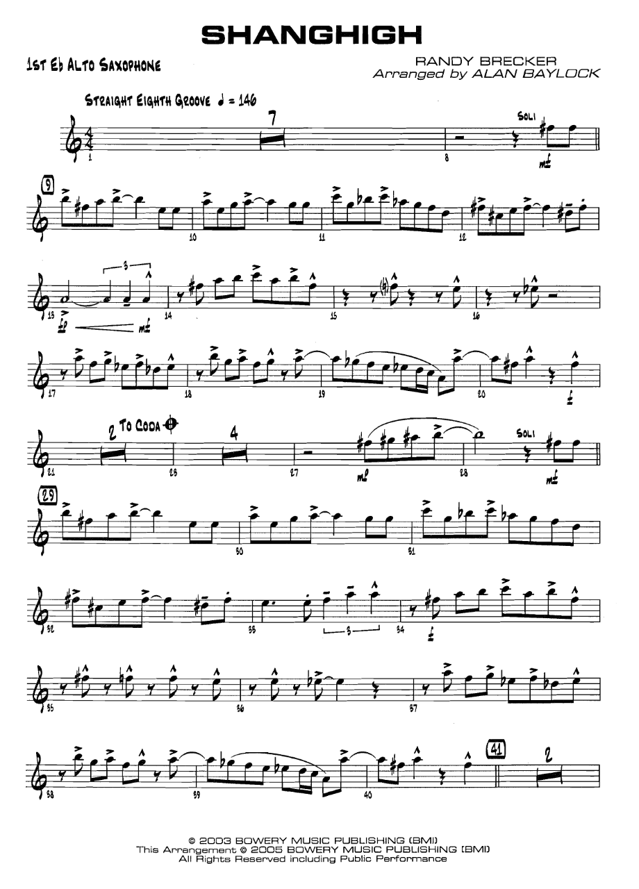 Shanghigh (A.Baylock) MP3 — Big Band sheet music arranged by Alan Baylock | Jazz Standard