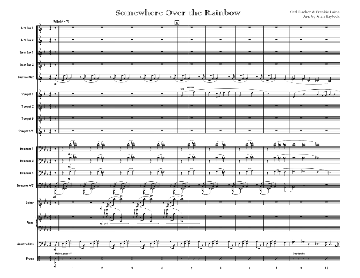 Somewhere Over The Rainbow (A.Baylock) MP3 — Big Band sheet music arranged by Alan Baylock | Jazz Standard