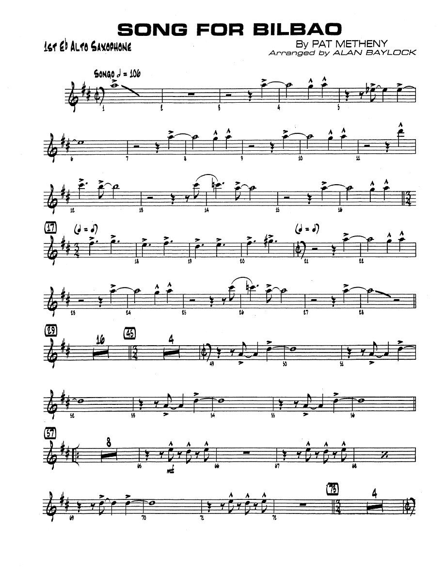 Song For Bilbao (A.Baylock) MP3 — Big Band sheet music arranged by Alan Baylock | Jazz Standard