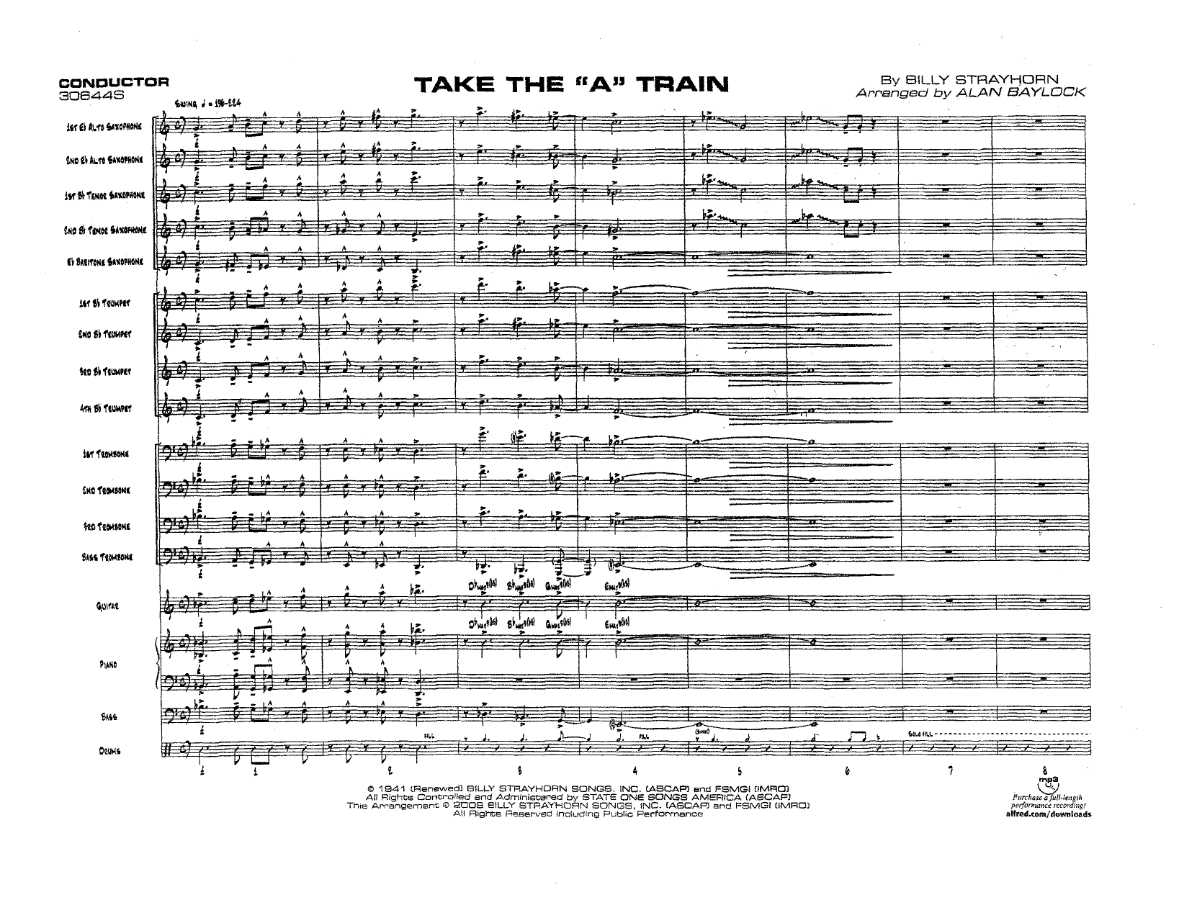 Take The A Train (A.Baylock) MP3 — Big Band sheet music arranged by Alan Baylock | Jazz Standard