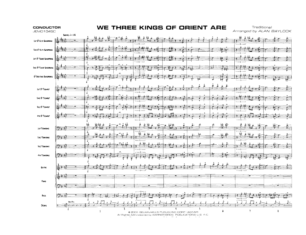 We Three Kings Of Orient Are — Big Band sheet music by A.Baylock | Jazz Standard