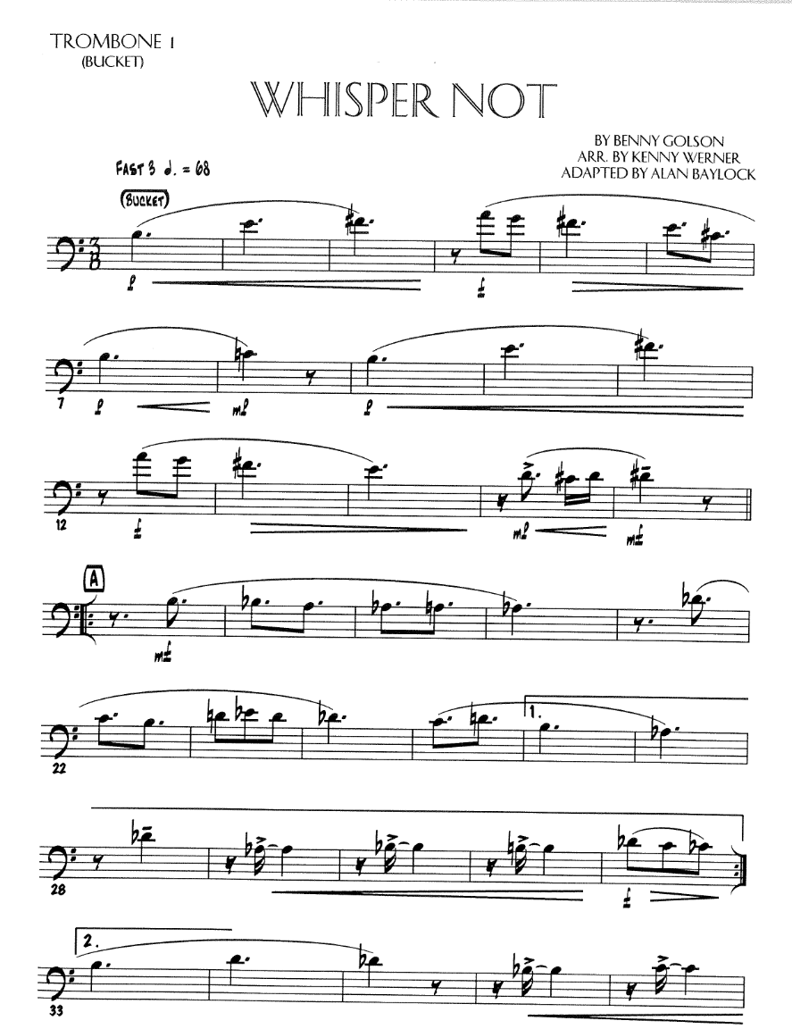 Whisper Not (K.Werner) A.Baylock.Vocal — sheet music cover (first page)