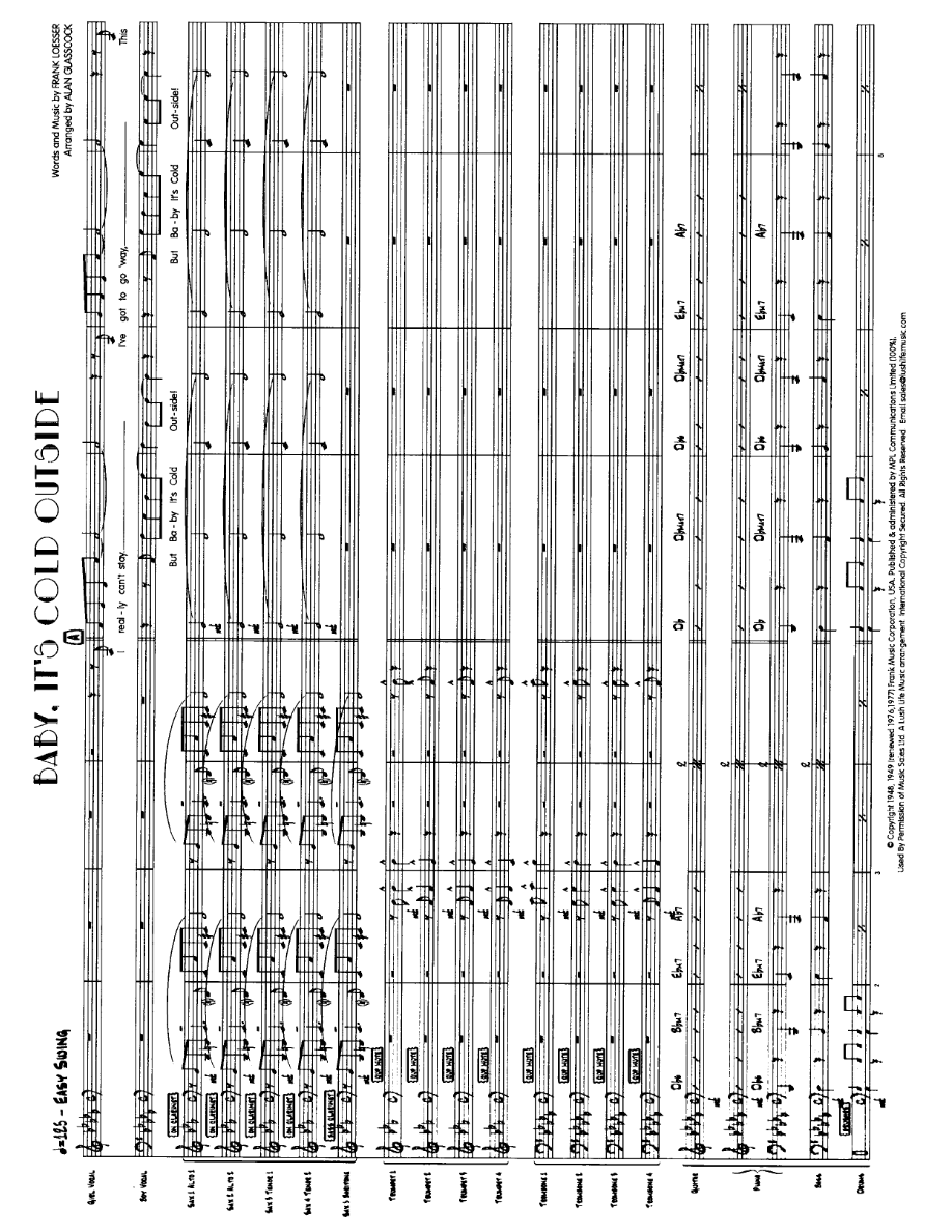 Baby, It's Cold Outside (A.Glasscock) Voc. Duet. — Big Band sheet music arranged by Alan Glasscock | Jazz Standard