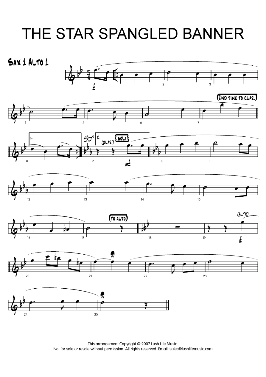The Star Spangled Banner (A.Glasscock) himn USA — Big Band sheet music arranged by parts+score | Jazz Standard