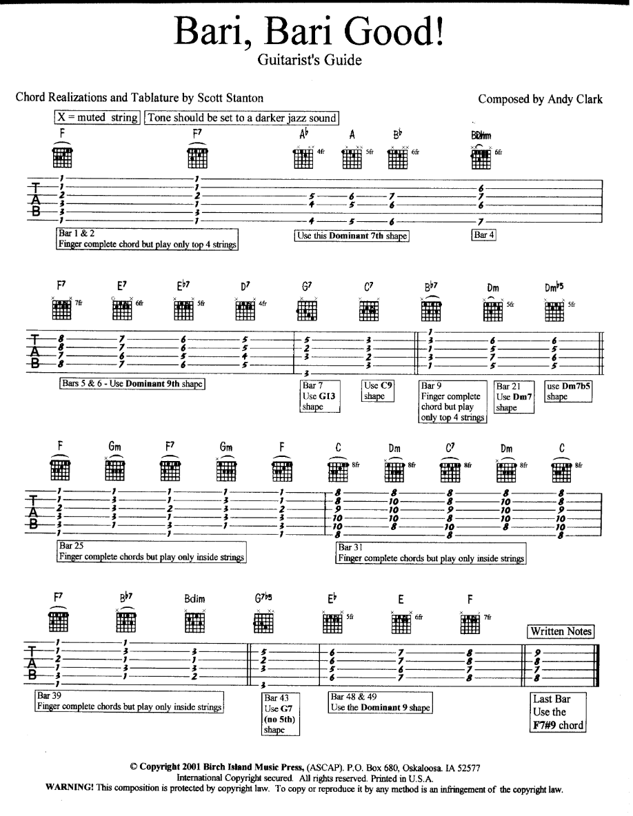 Bari Bari Good — Big Band sheet music arranged by A.Clark | Jazz Standard