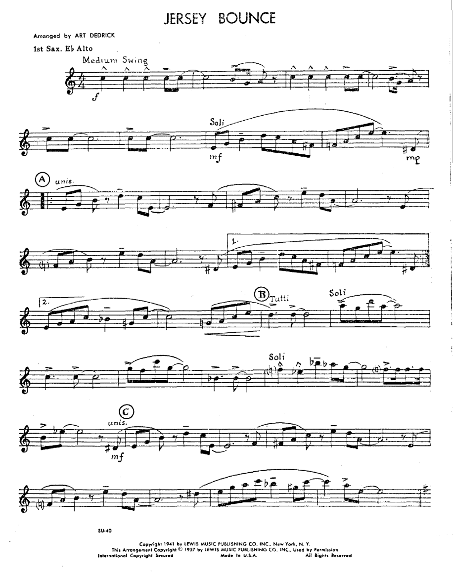 Jersey Bounce — Big Band sheet music by A.Dedrick | Jazz Standard
