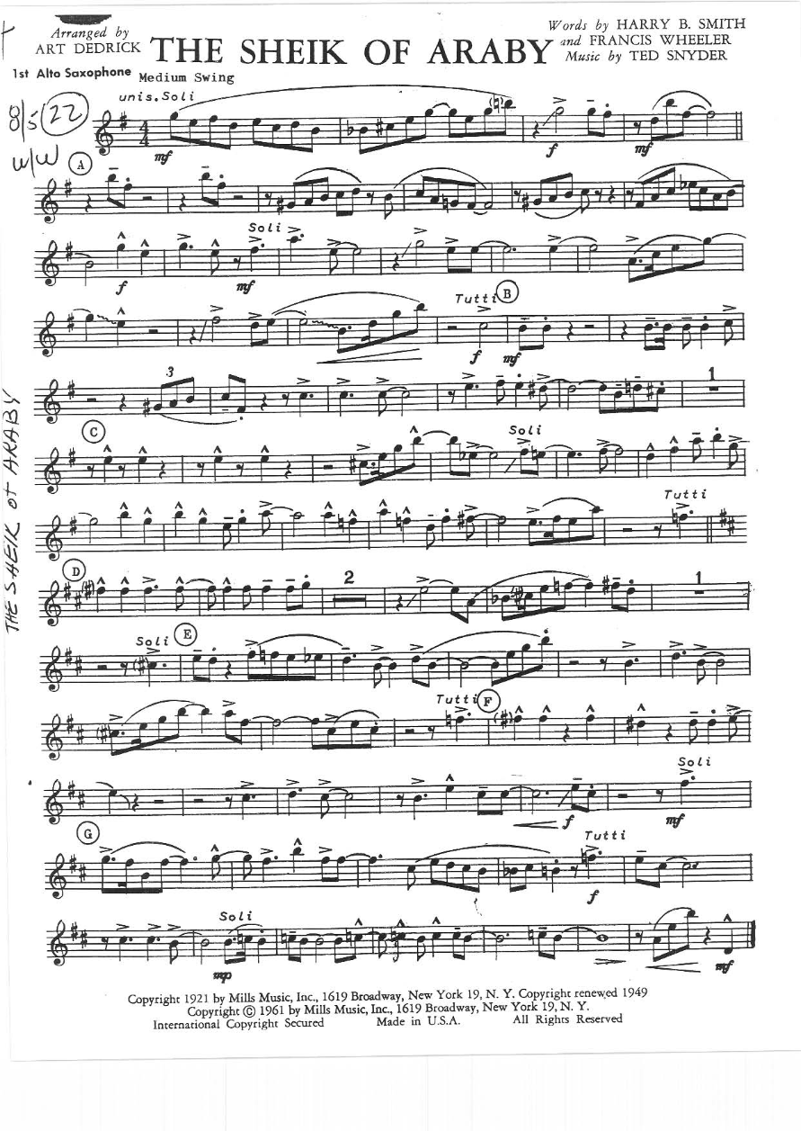 The Shiek Of Araby — sheet music preview