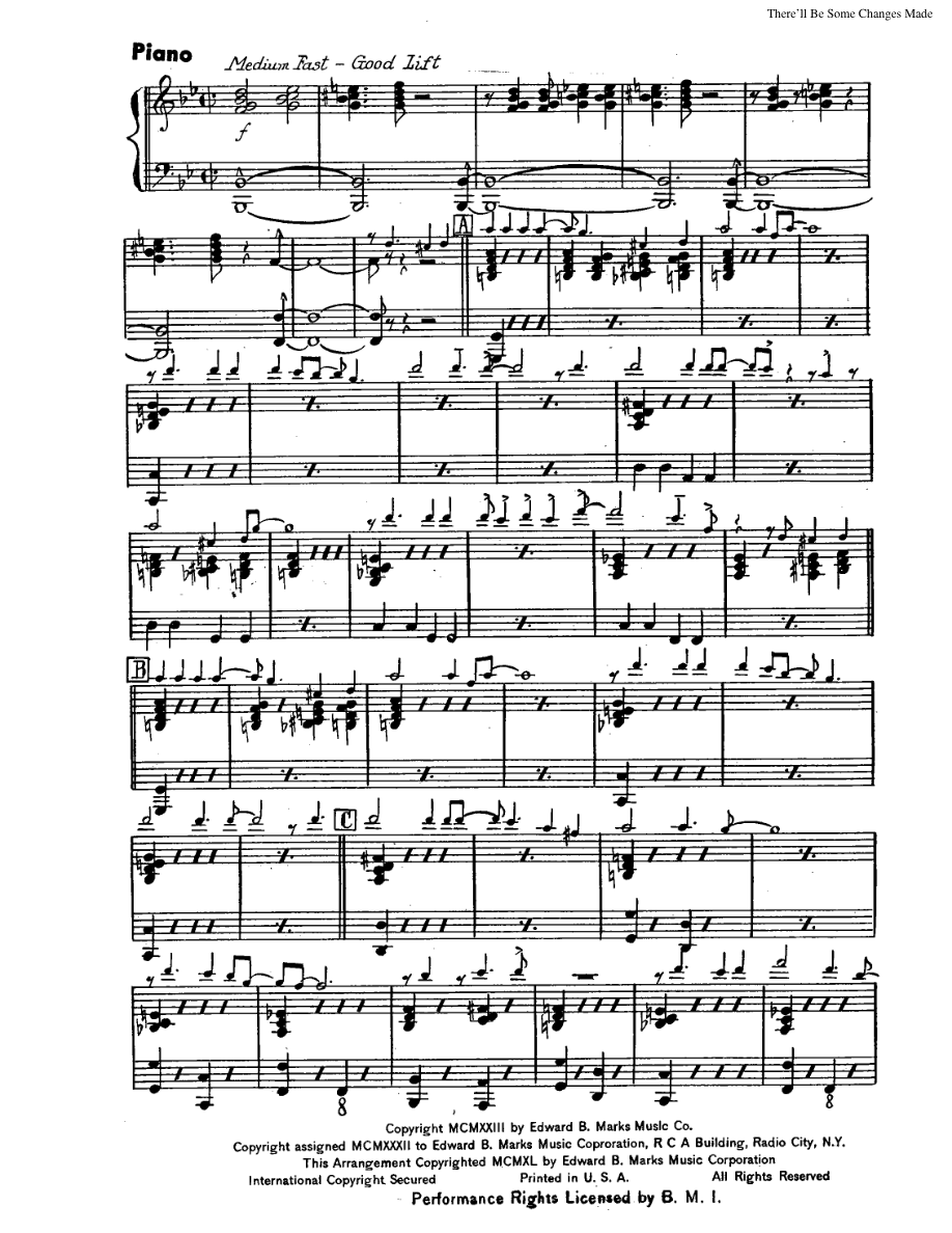 There'll Be Some Changes Made (A.Shaw) MP3 — Big Band sheet music by Artie Shaw | Jazz Standard