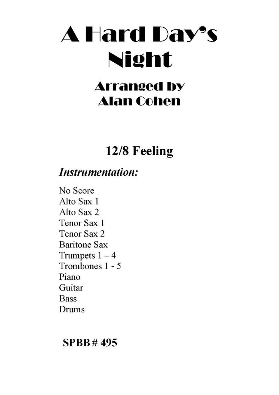 A Hard Day's Night — sheet music preview