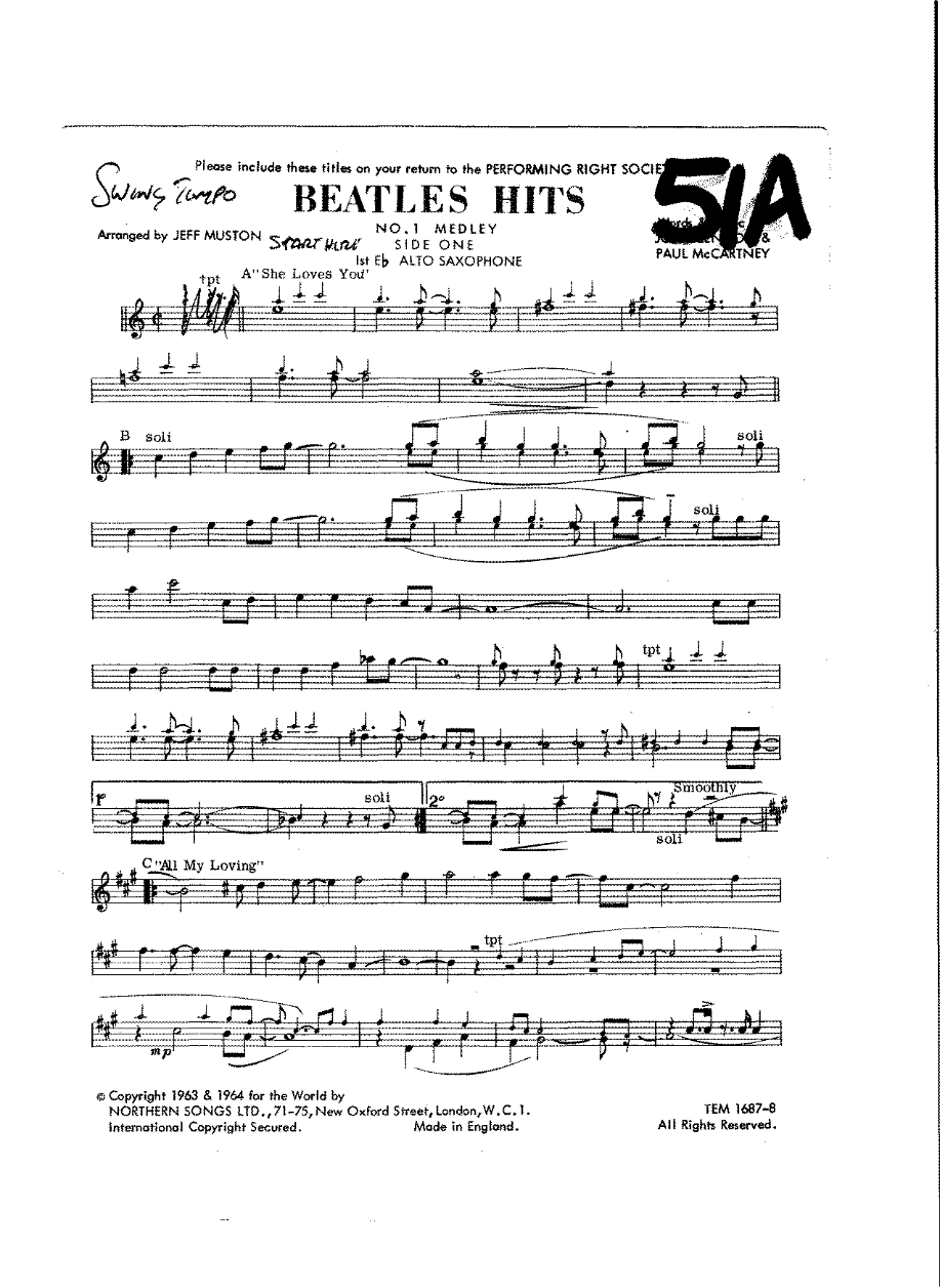 Beatles Hits Medley — sheet music preview