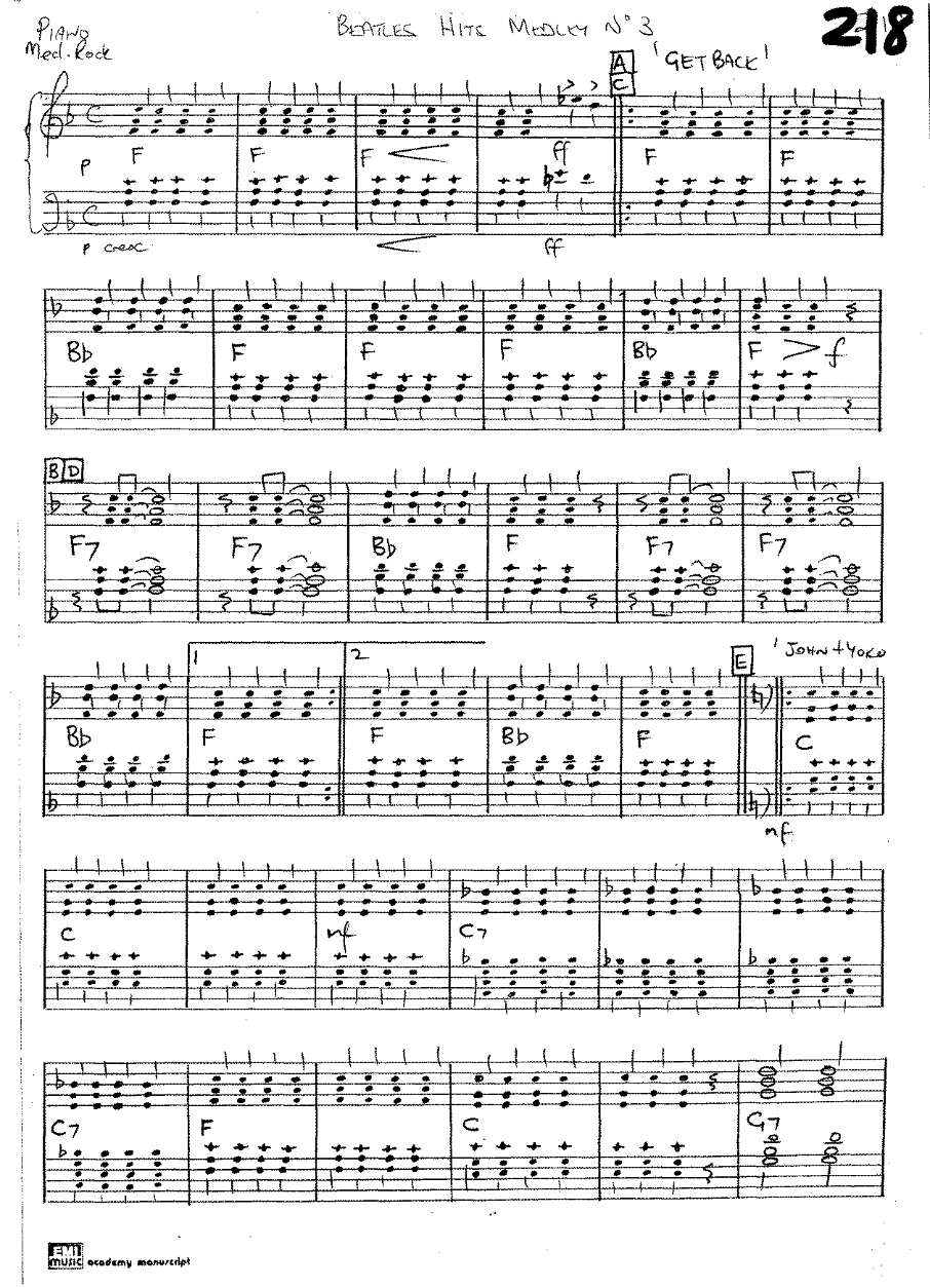 Beatles Hits Medley3 — sheet music preview