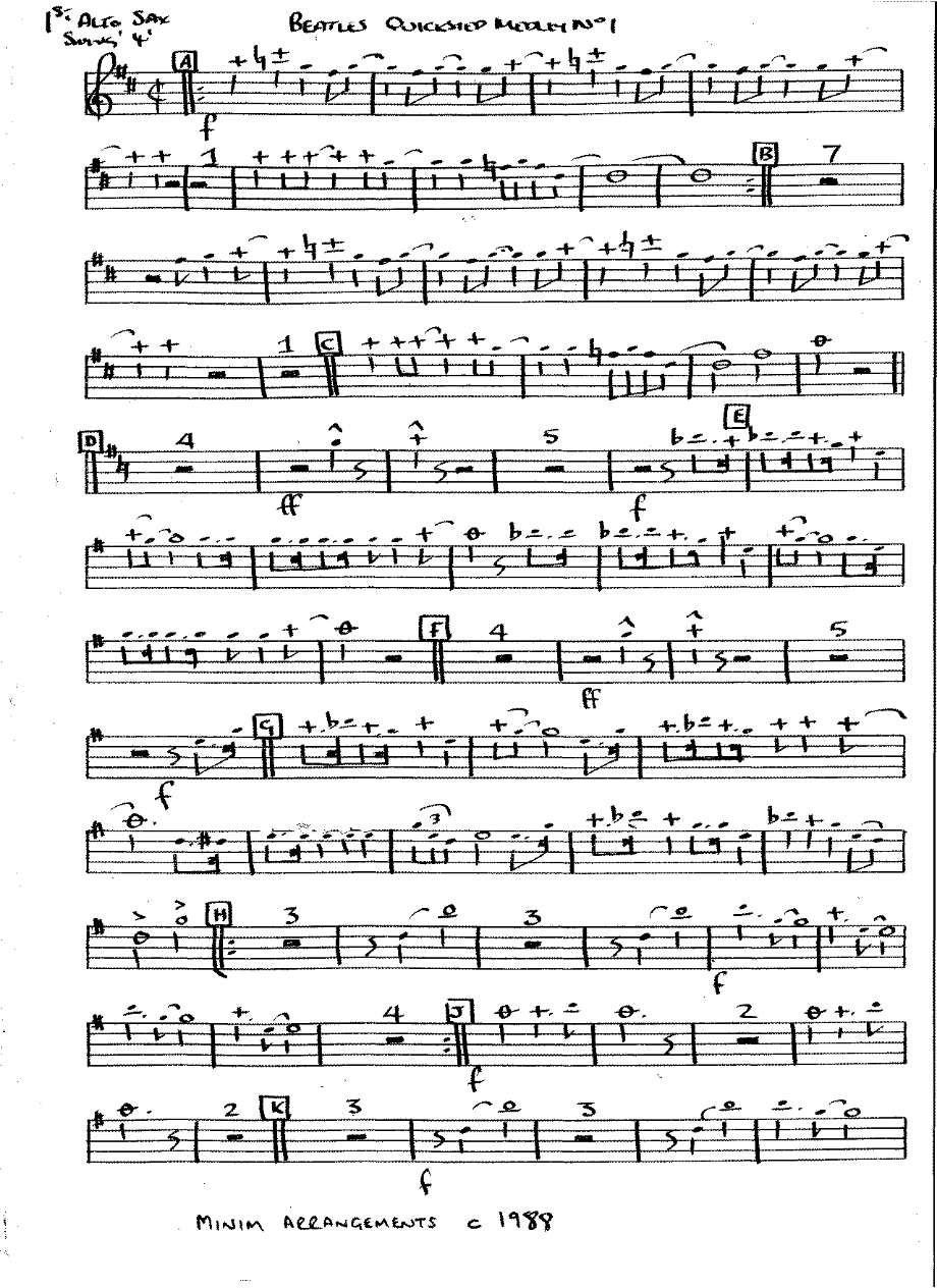 Beatles Quickstep Medley #1 — sheet music preview