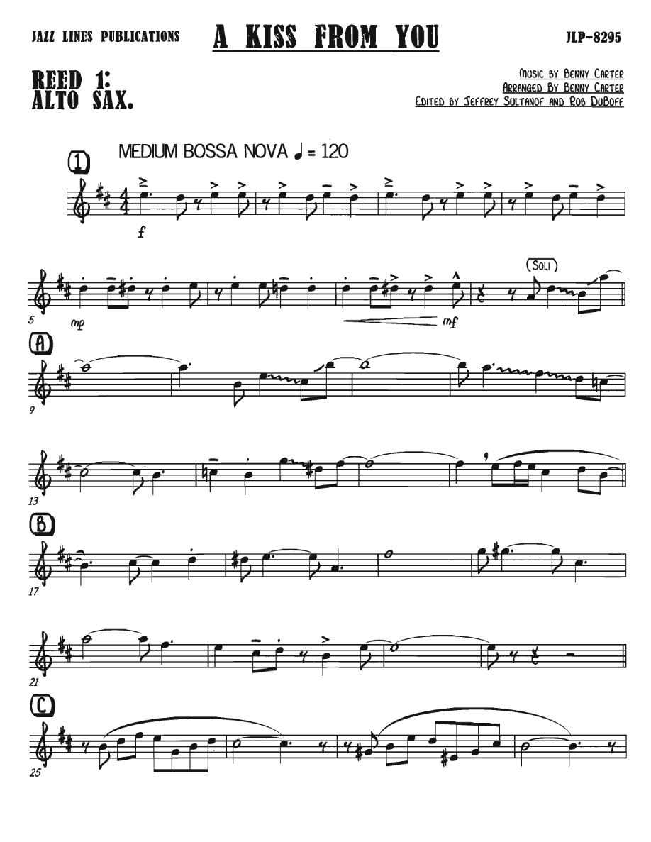 A Kiss From You — sheet music preview