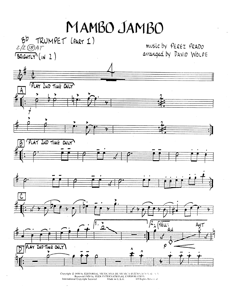 Mambo Jambo — sheet music cover (first page)