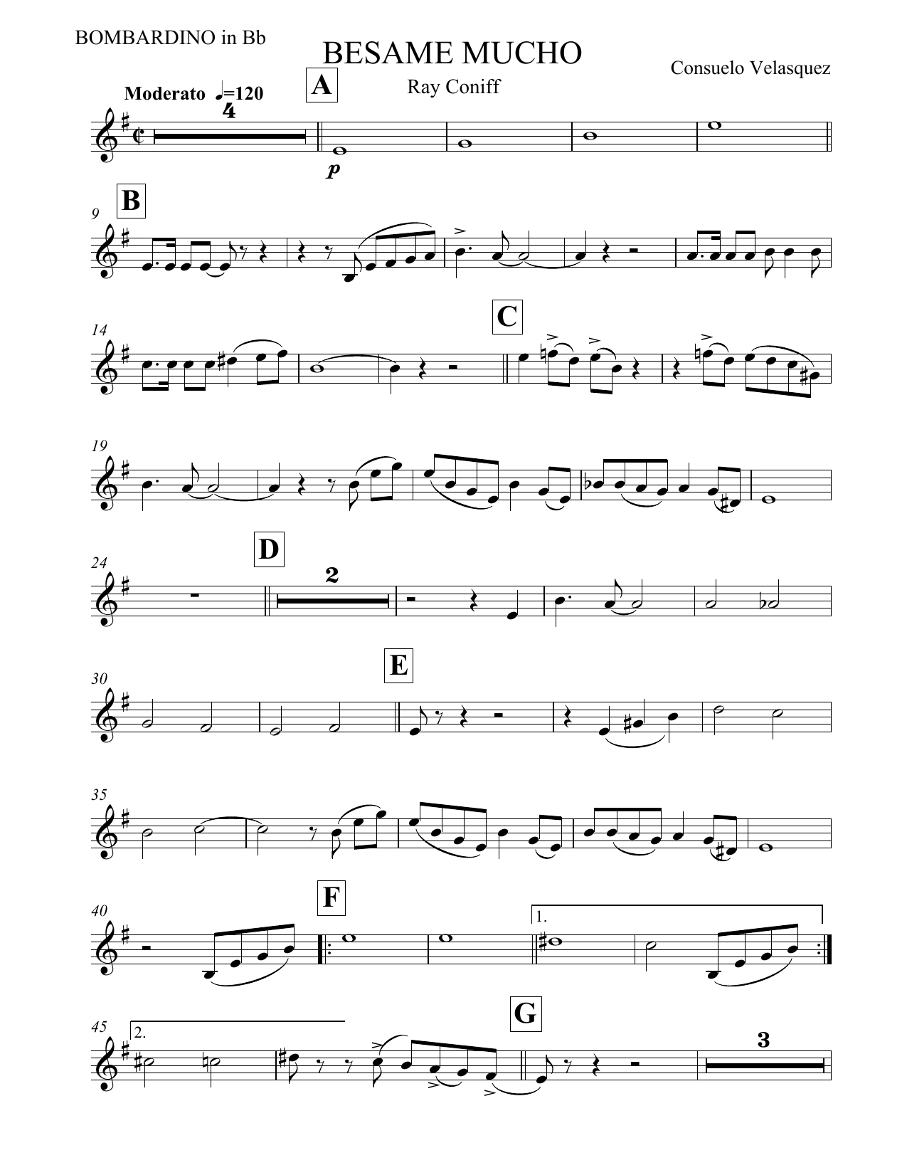 Besame Mucho BOMBARDINO — sheet music preview