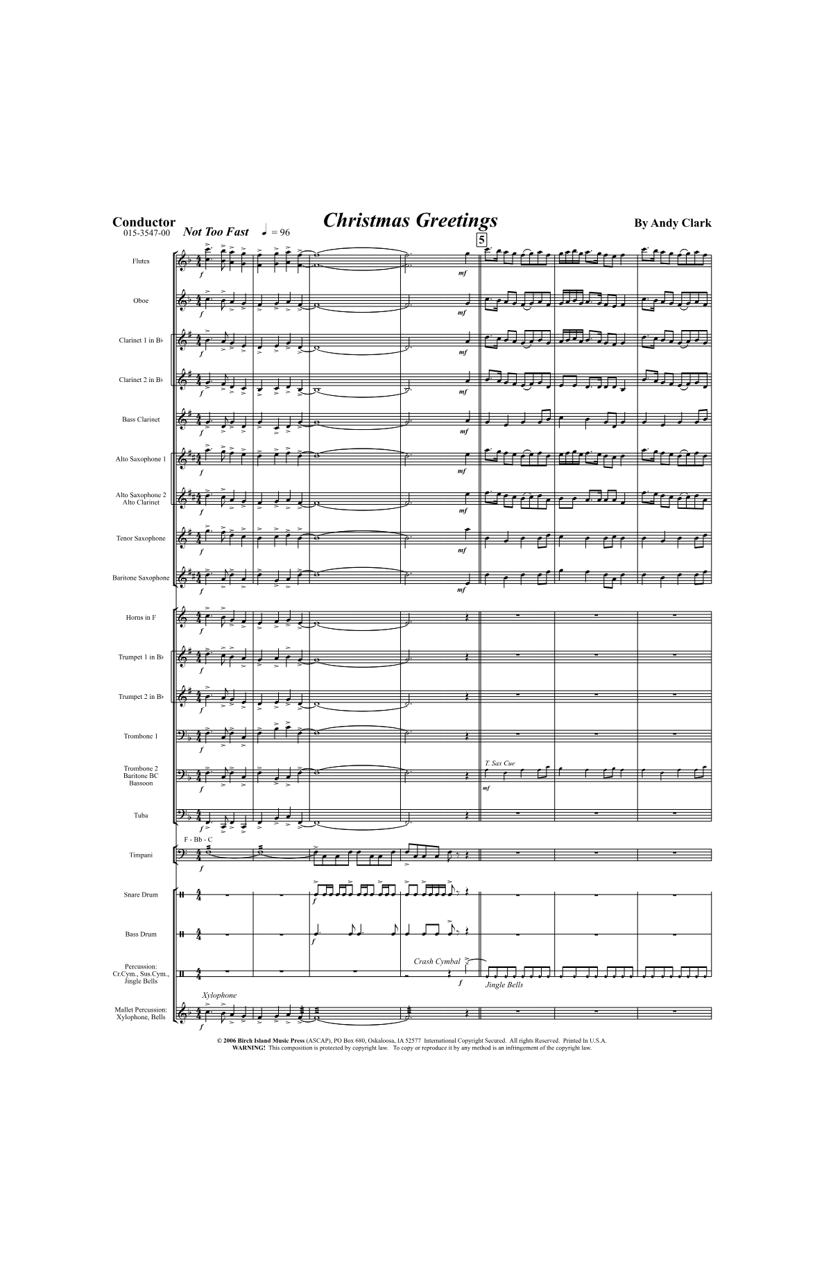 Christmas Greetings — sheet music cover (first page)