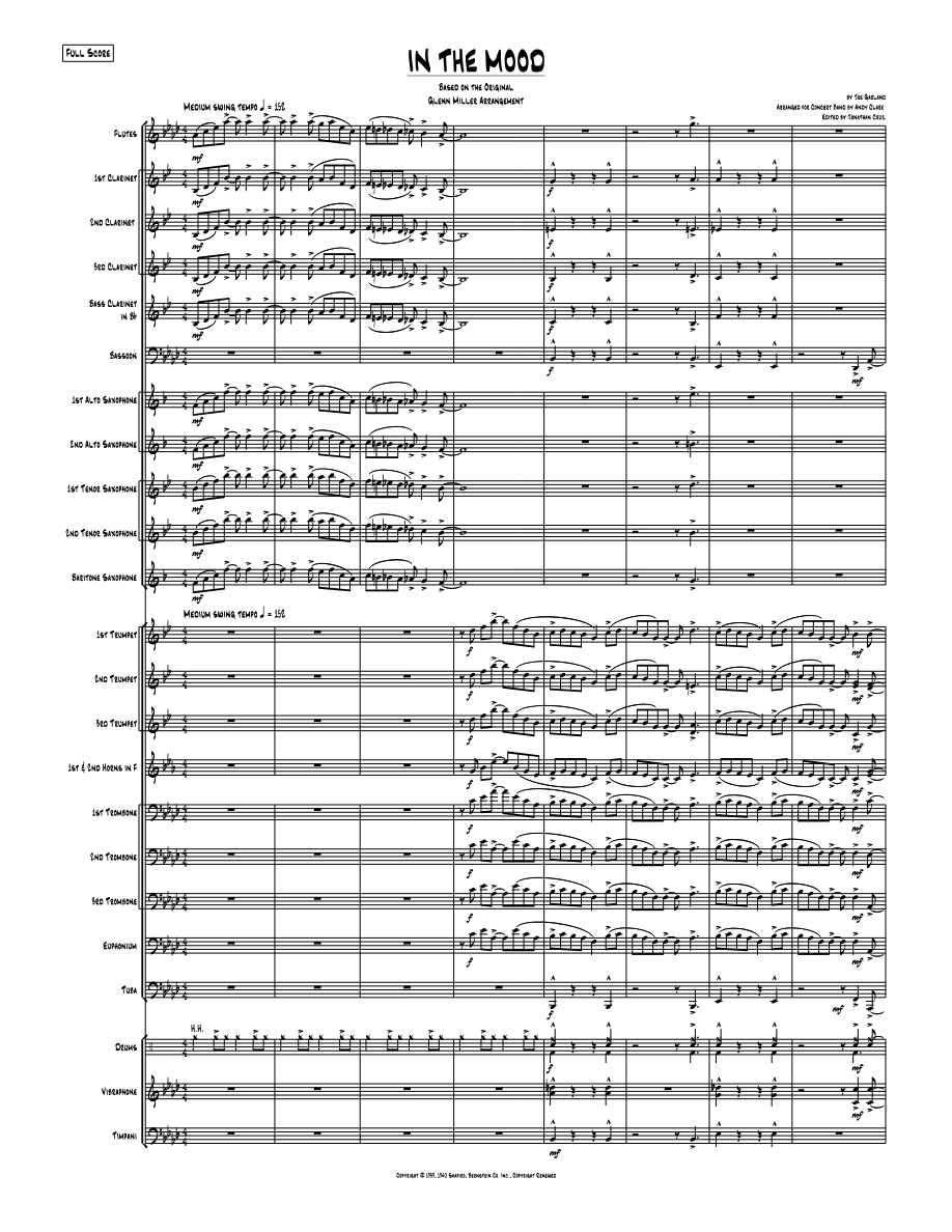 In The Mood (Andy Clark) — sheet music cover (first page)