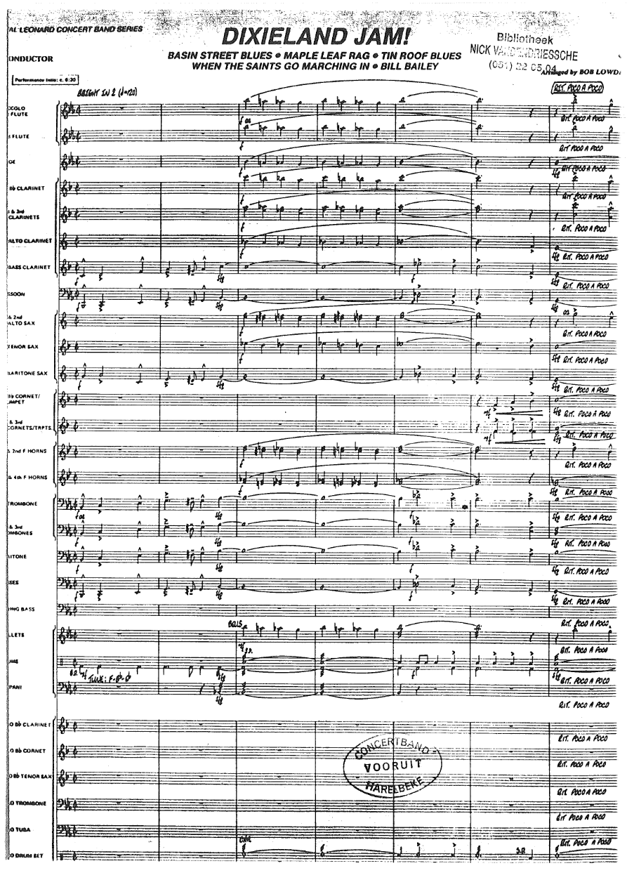 Dixieland Jam (Bob Lowden) — sheet music cover (first page)
