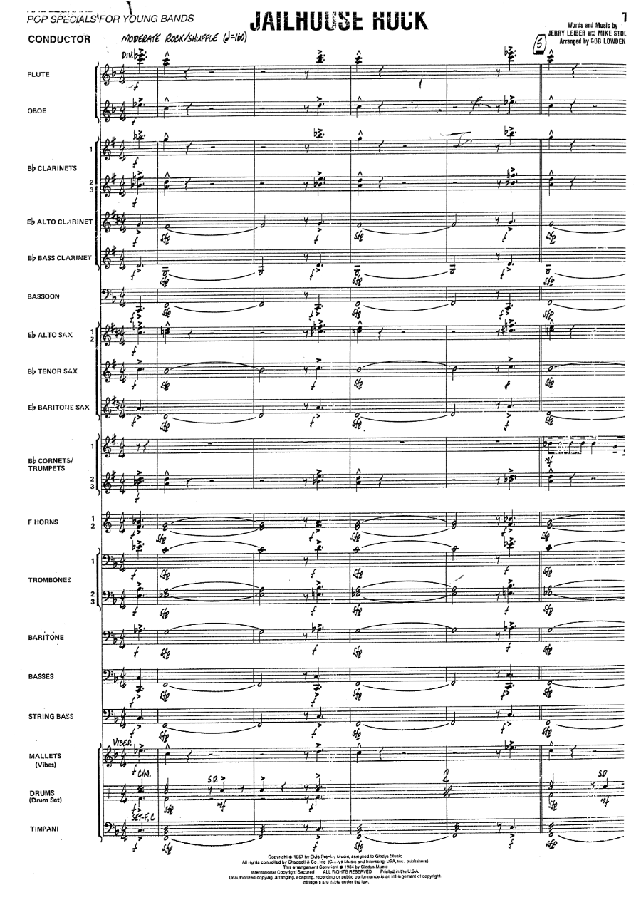 Jailhouse Rock — sheet music cover (first page)