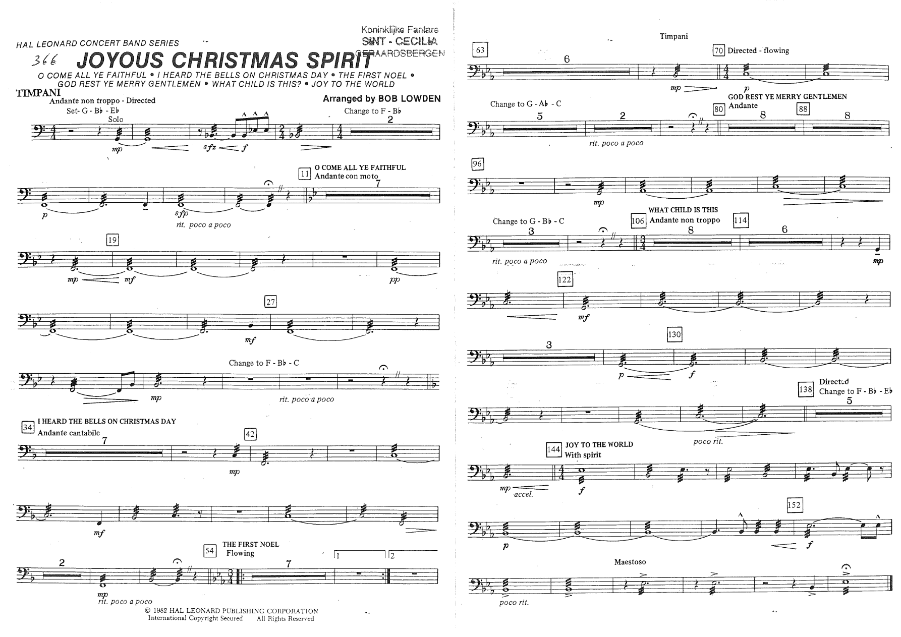 Joyous Christmas Spirit — concert_band sheet music arranged by Bob Lowden | Christmas