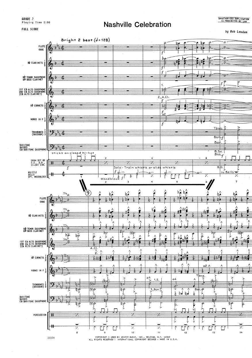 Nashville Celebration — sheet music cover (first page)