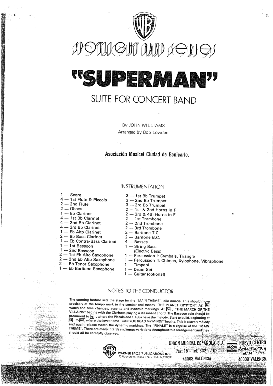 Superman — sheet music cover (first page)