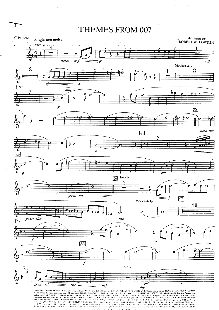 Themes From — sheet music cover (first page)