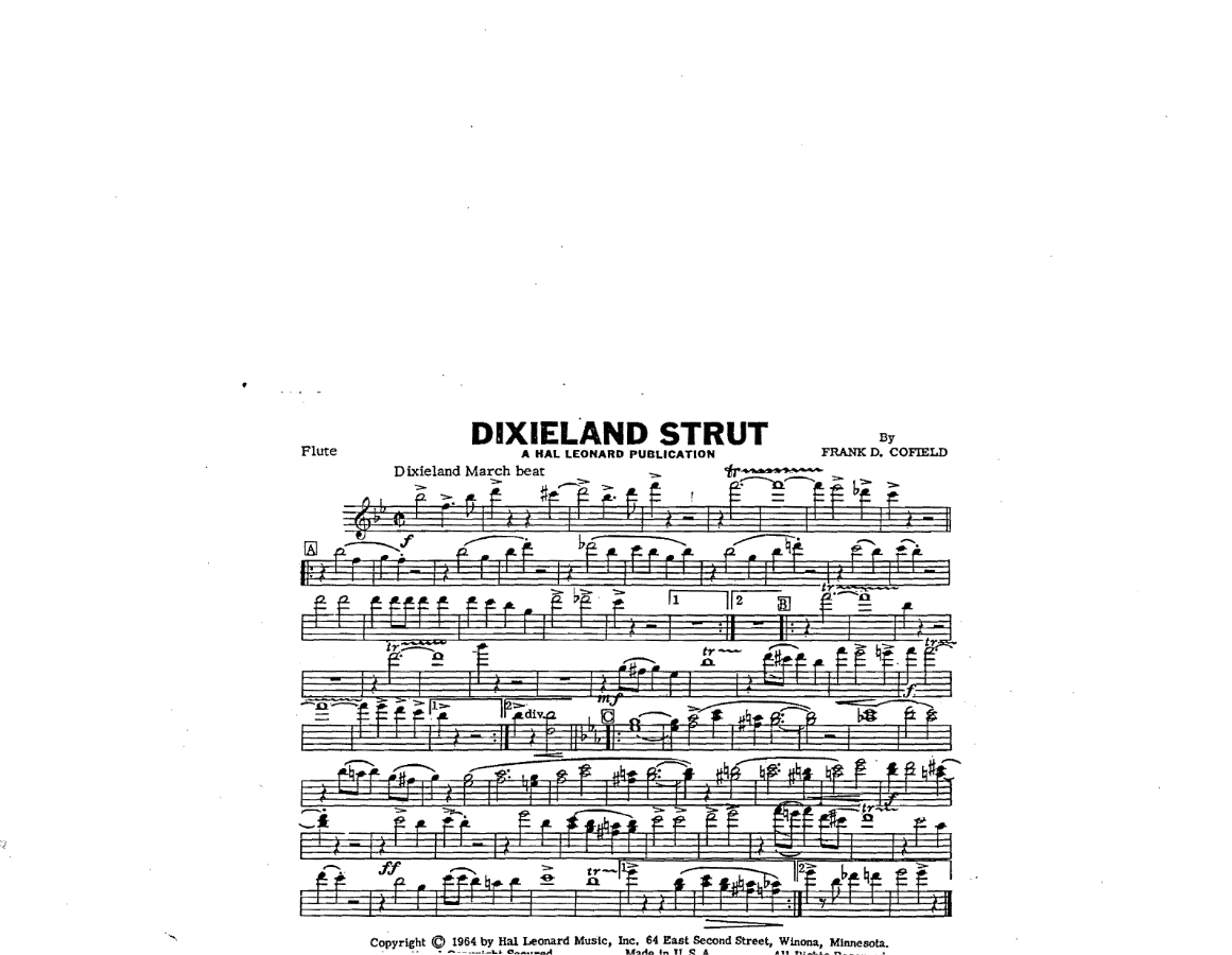 Dixieland Strut — sheet music cover (first page)