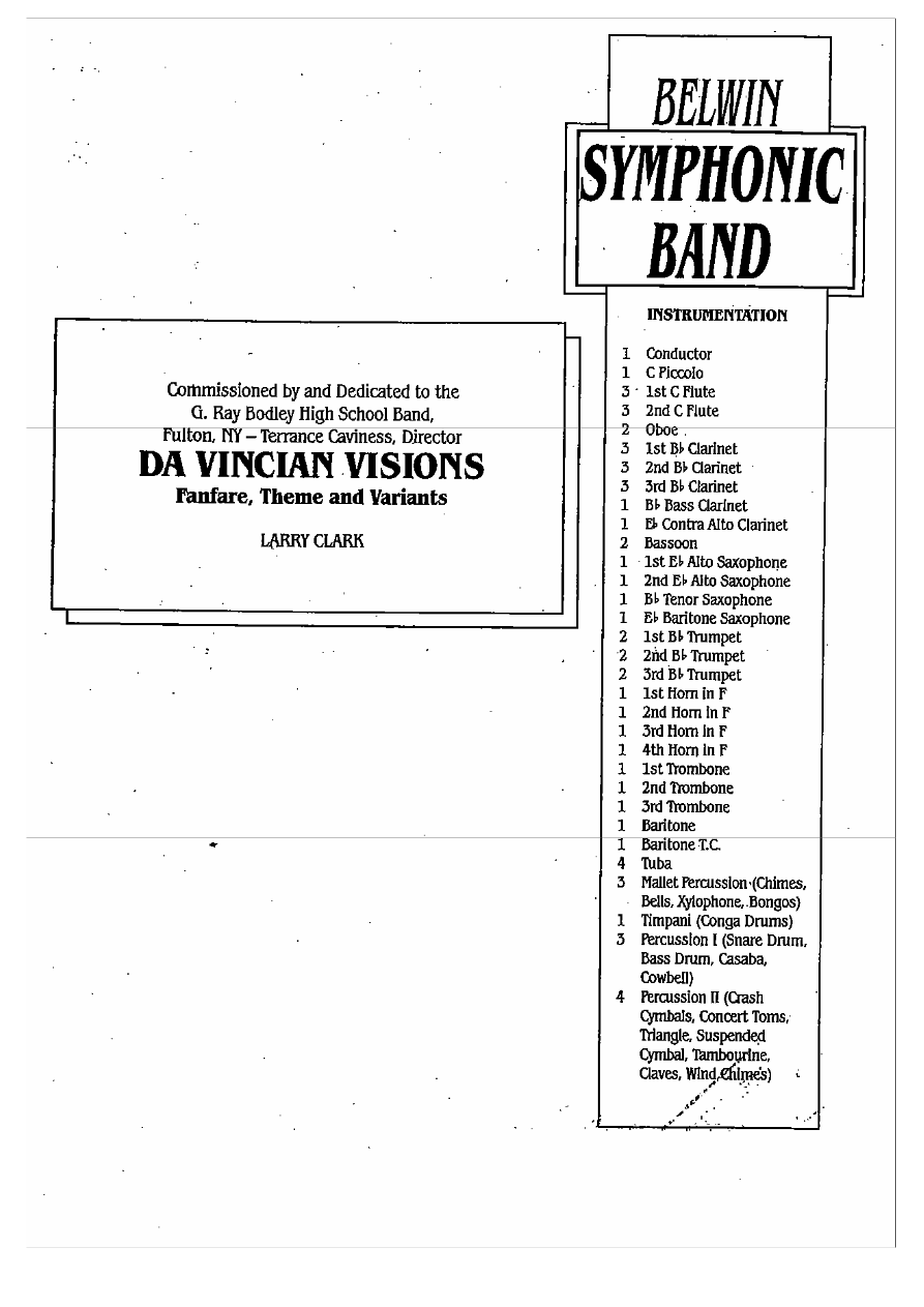 Da Vincian Visions — sheet music cover (first page)