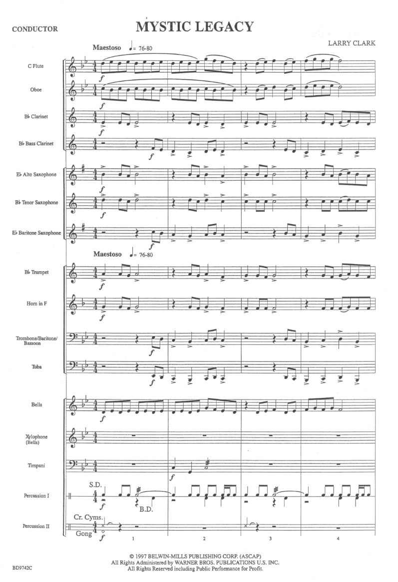 Mystic Legacy — sheet music cover (first page)