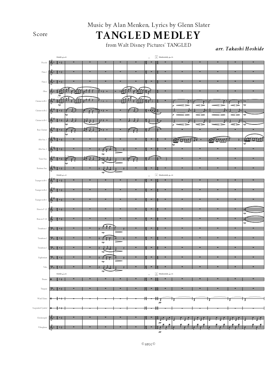 Tangled Medley — sheet music cover (first page)