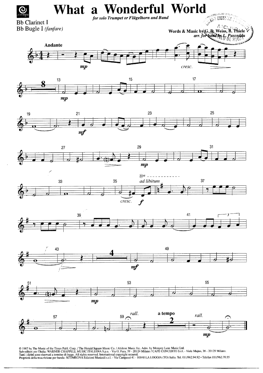 What a wonderful world - Clarinete — sheet music preview