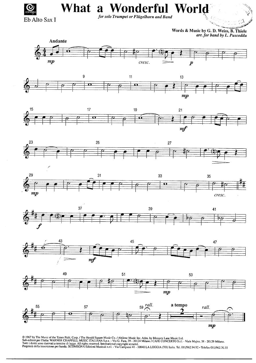 What a wonderful world - Saxo Alt — Banda de Concierto sheet music by Saxo Alt 1 | Jazz Standard