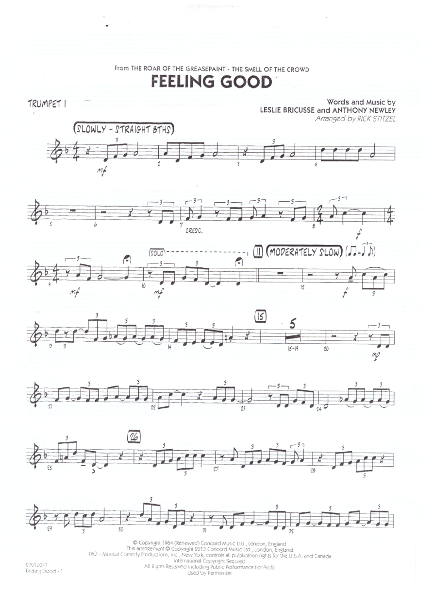 arr. Rick Stitzel — sheet music cover (first page)