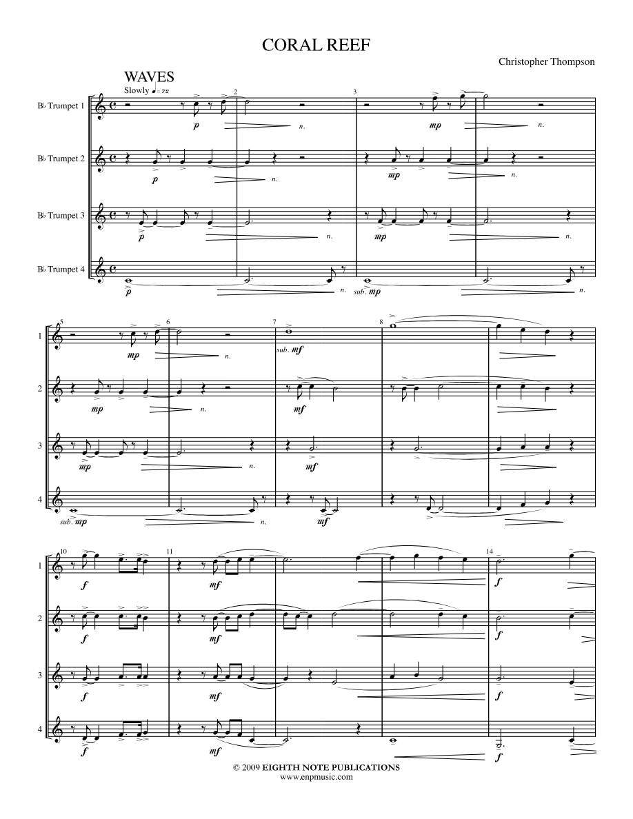 Coral Reef — Small Ensemble sheet music arranged by Mr. X | Jazz Standard