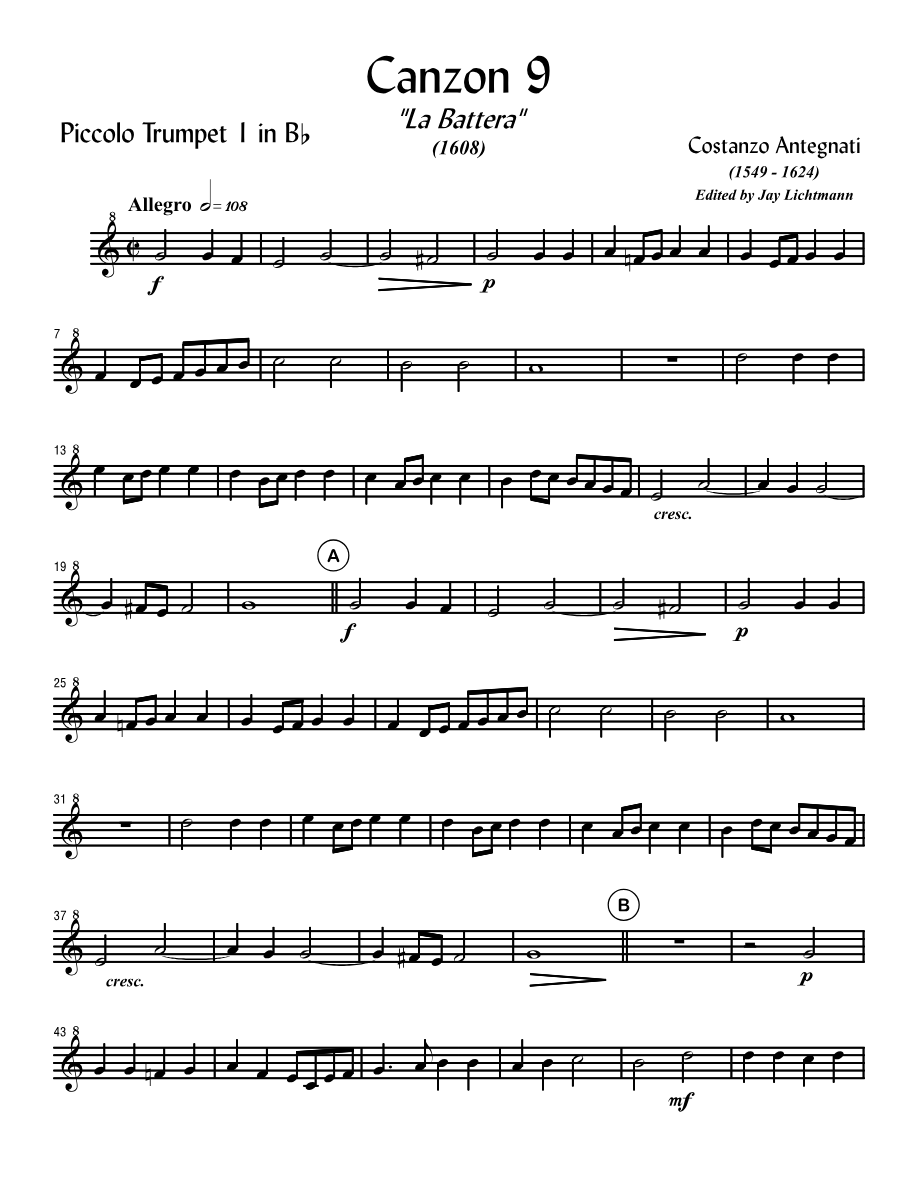 Canzon — sheet music preview
