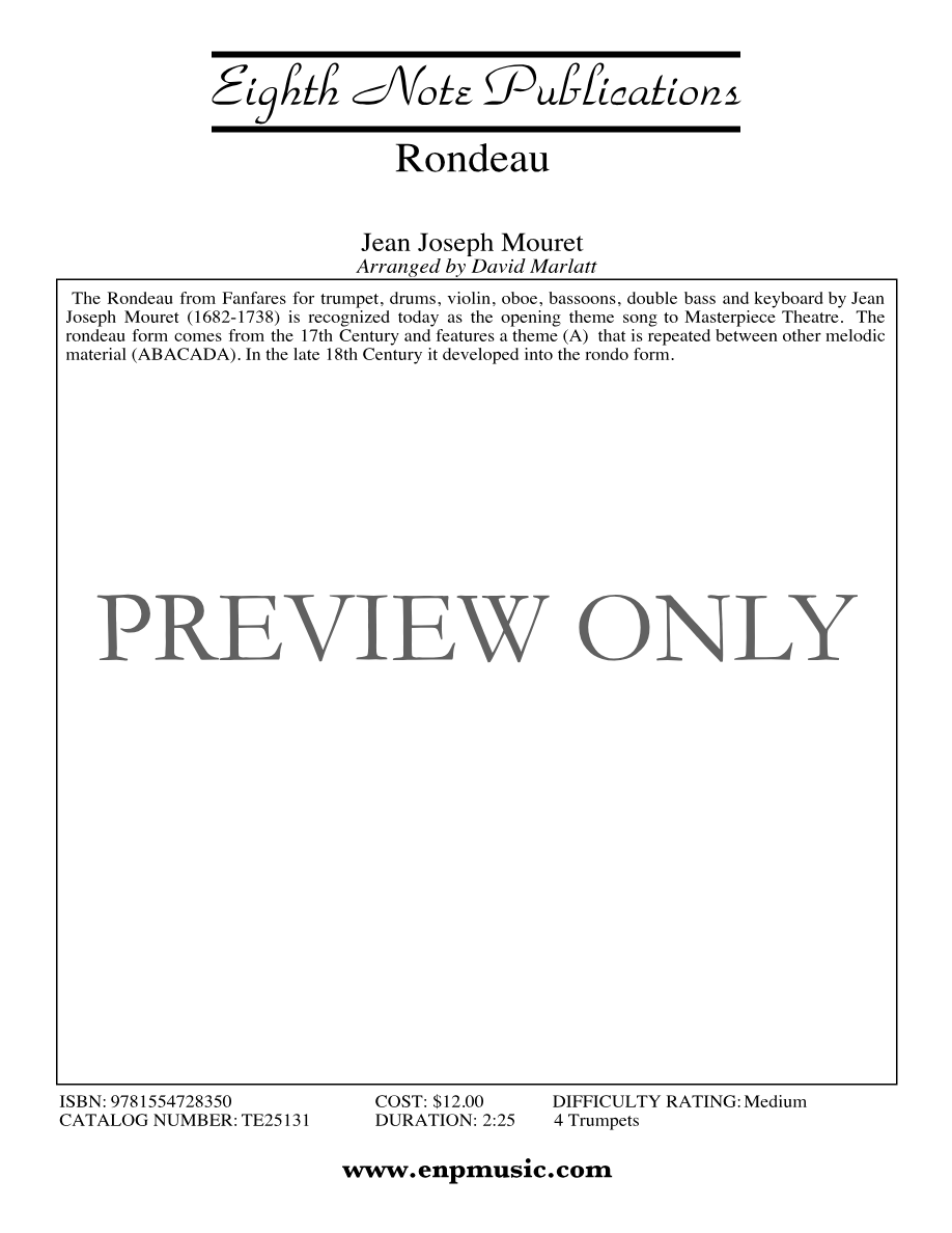Rondeau — sheet music cover (first page)