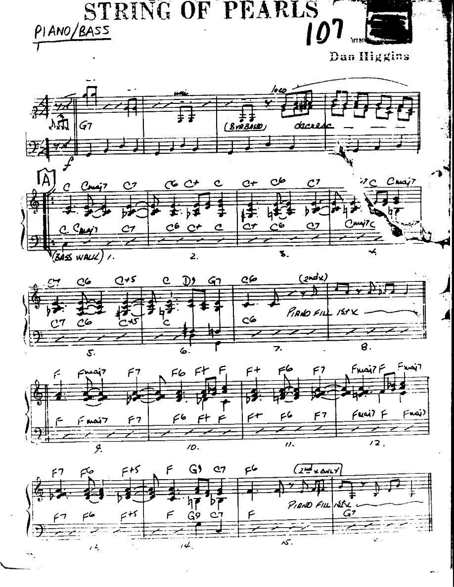 String of Pearls — sheet music preview