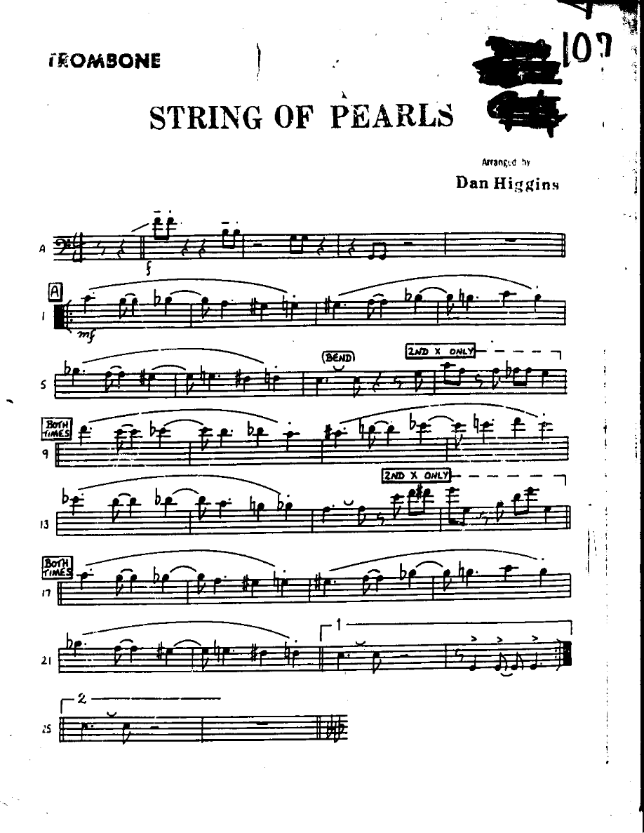 String of Pearls-Trombone — Small Ensemble sheet music arranged by String of Pearls | Swing
