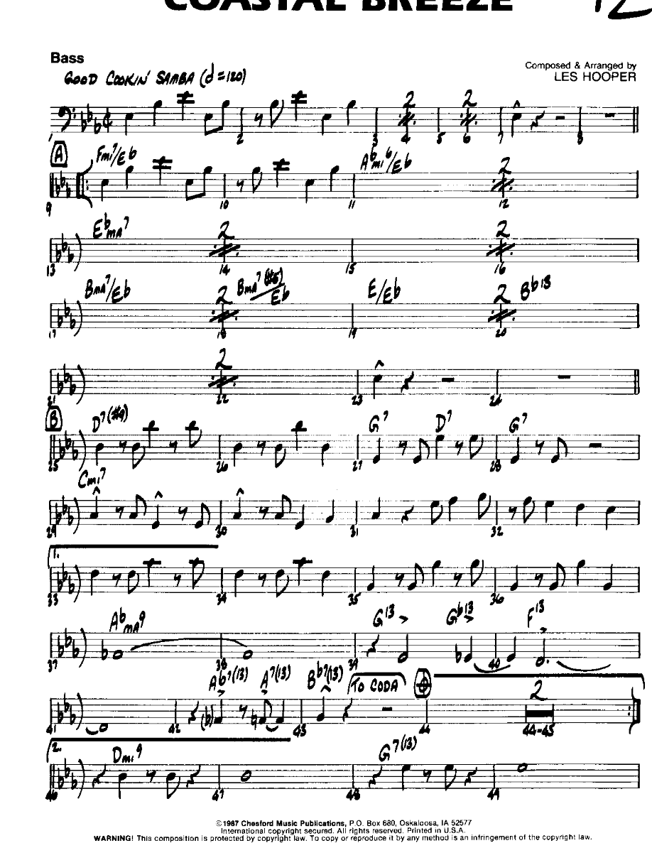 Coastal Breeze-Bass — sheet music cover (first page)