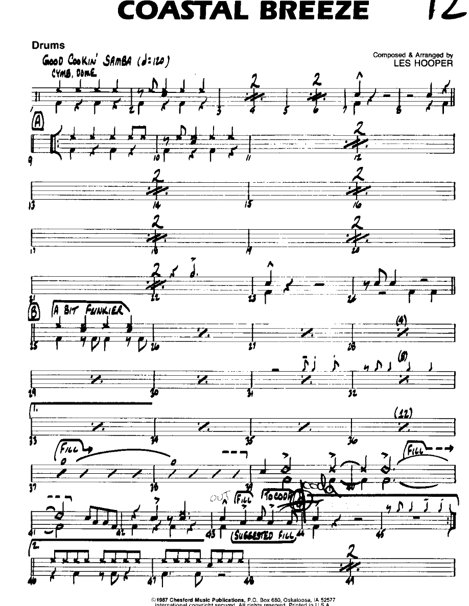Coastal Breeze-Drums — sheet music cover (first page)