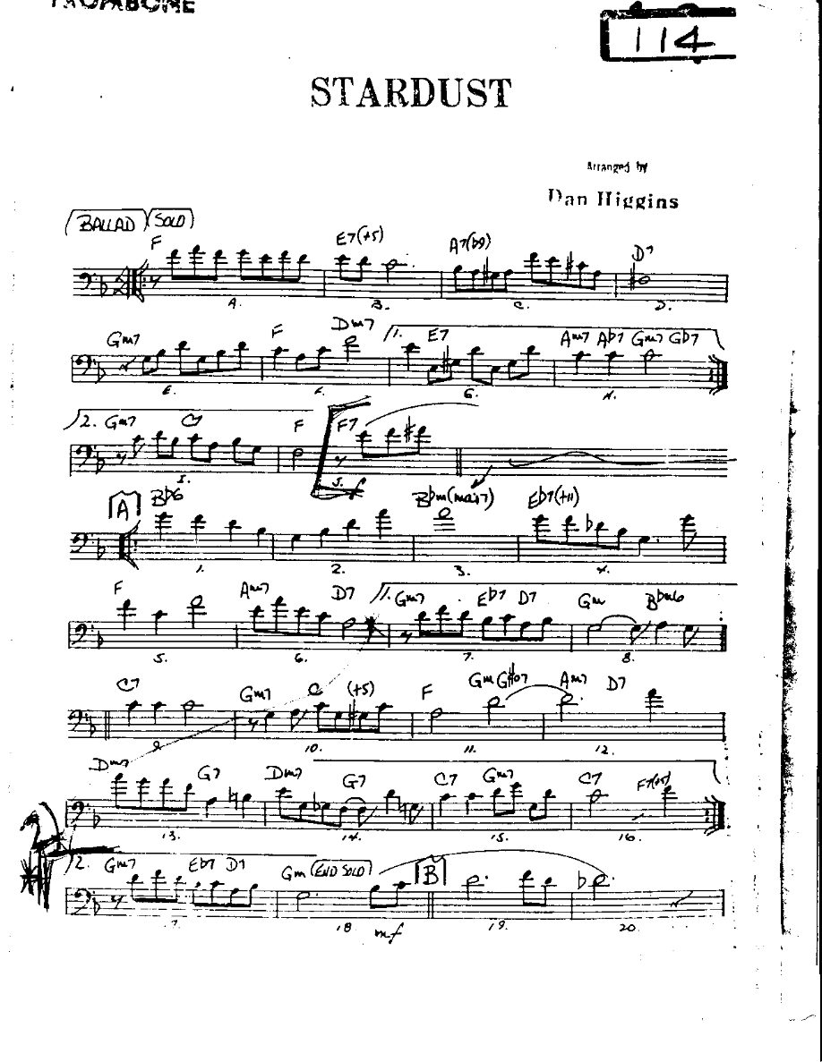 Stardust-Trombone — sheet music cover (first page)