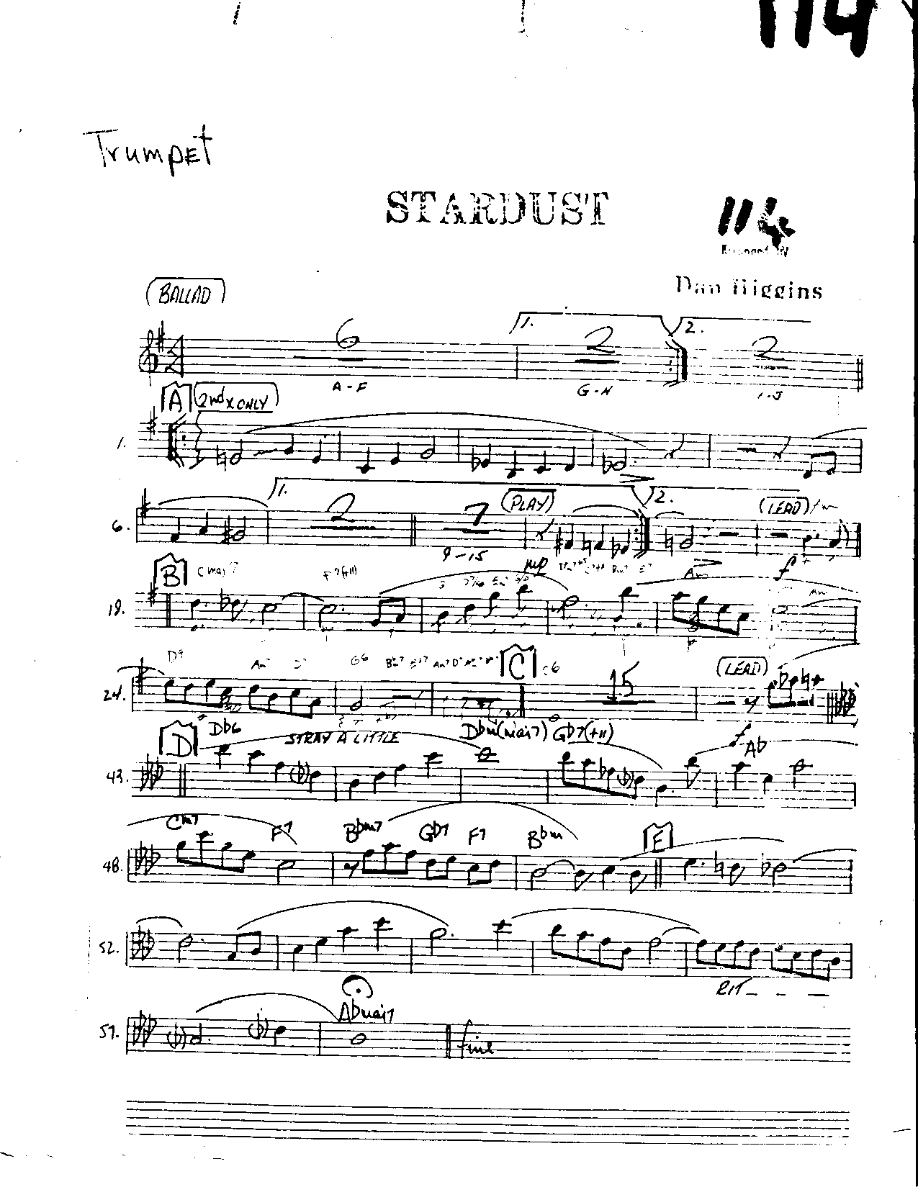 Stardust-Trumpet — sheet music cover (first page)