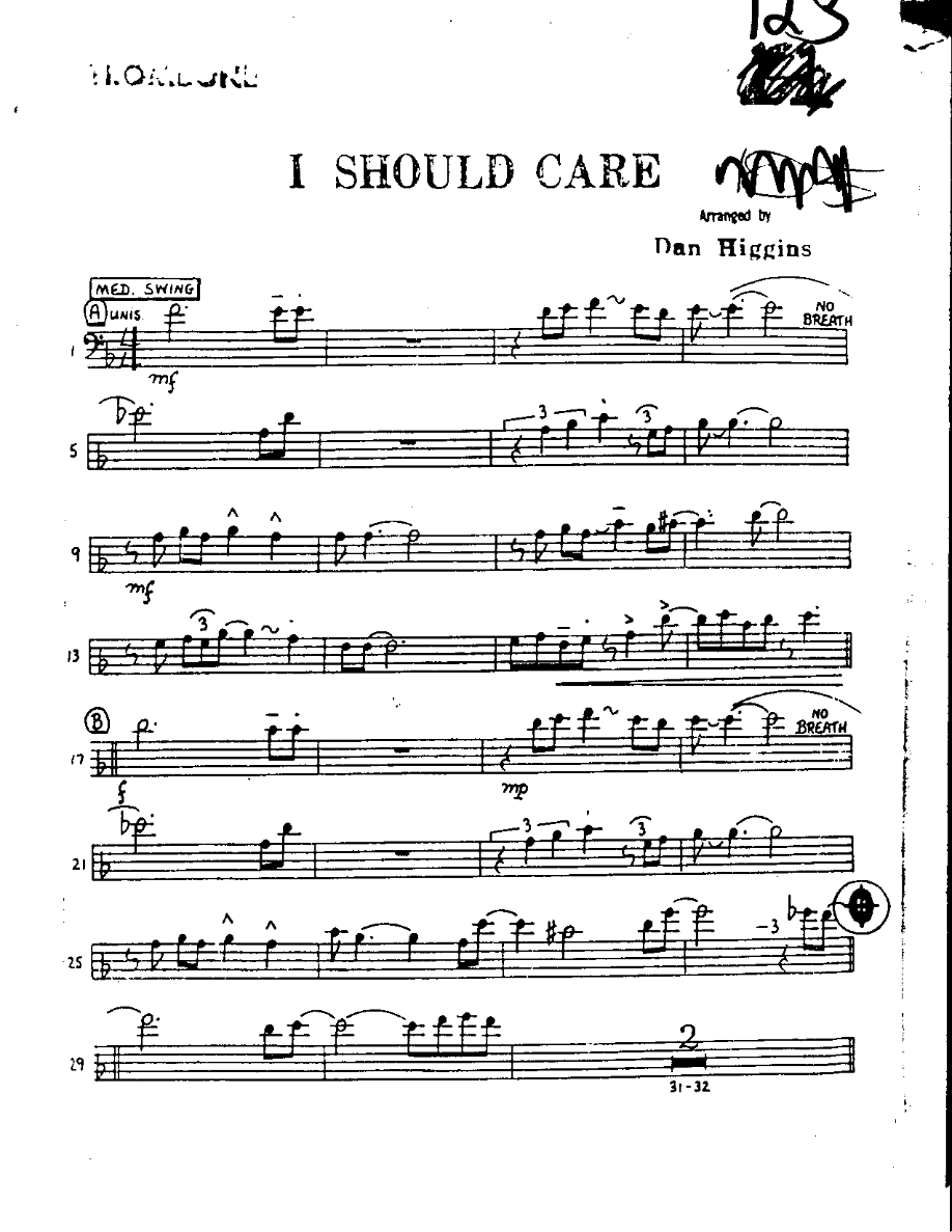 123- I Should Care-Trombone — sheet music preview