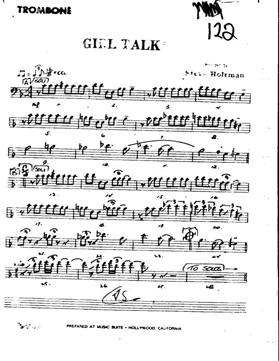 Girl Talk-Trombone — sheet music cover (first page)