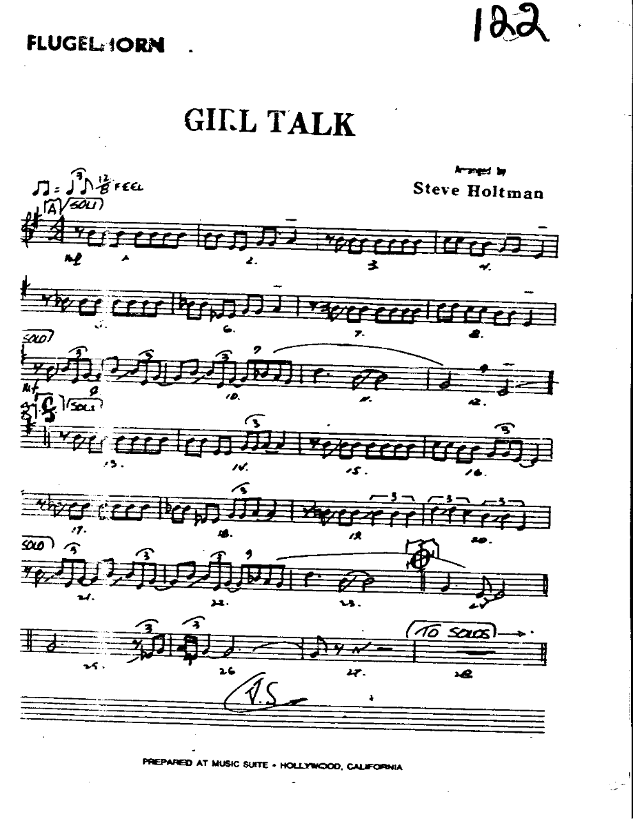 Girl Talk-Trumpet — sheet music cover (first page)
