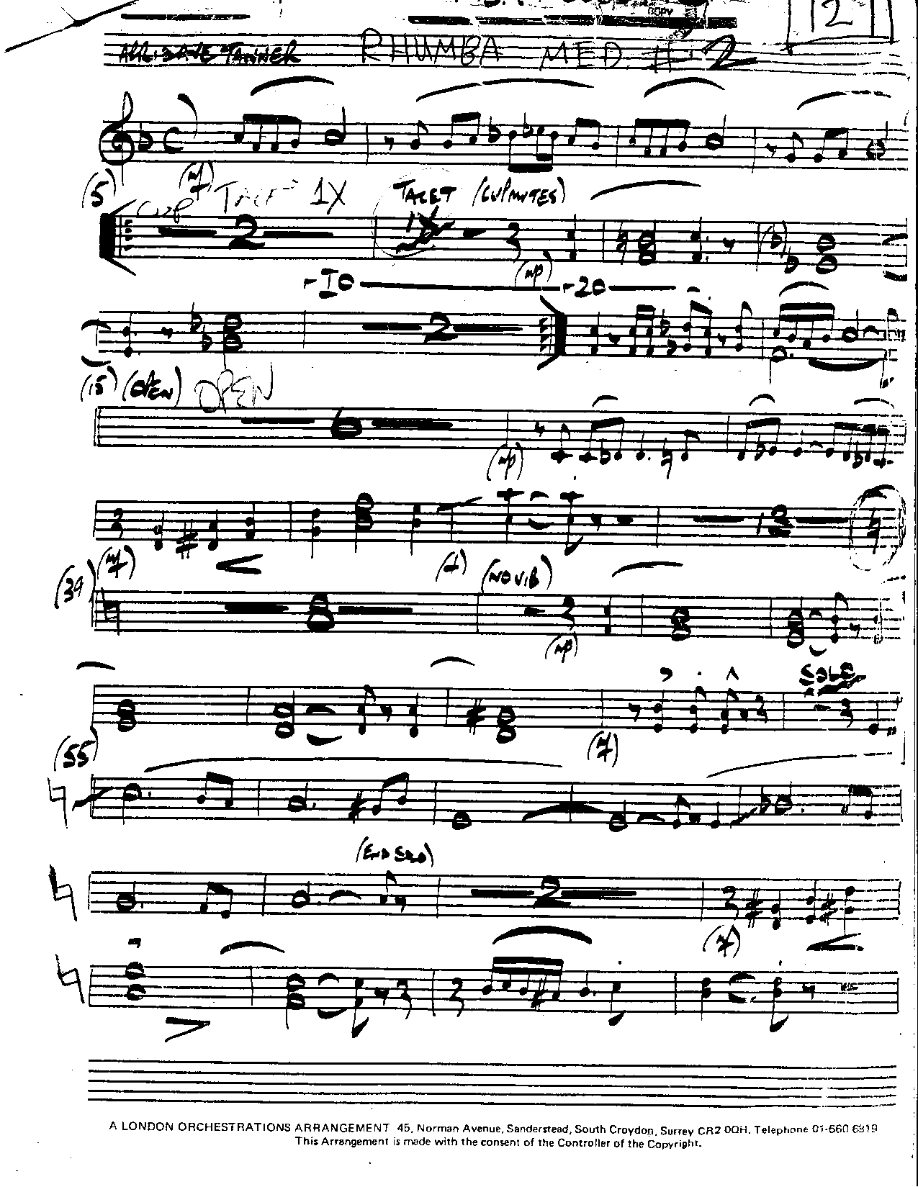 Rhumba Medley #2-Trumpet — sheet music cover (first page)