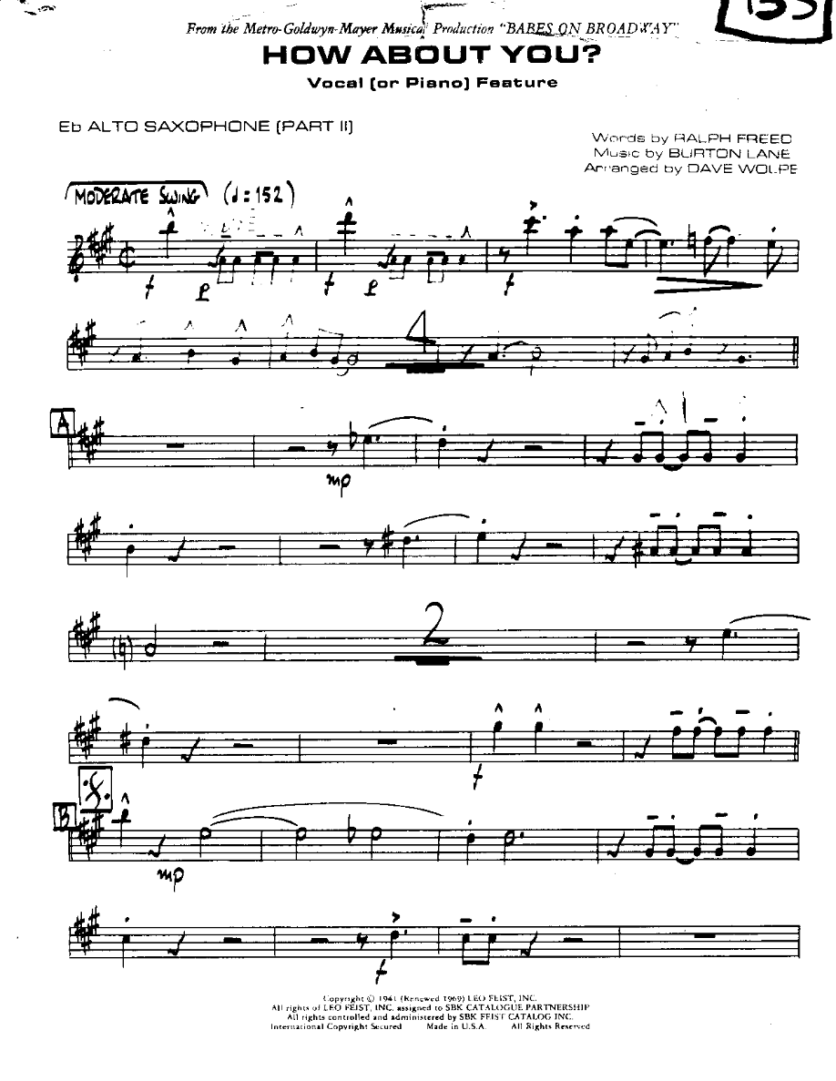How about You-Alto — sheet music cover (first page)